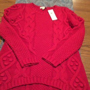 Coldwater Creek Popcorn Knit Dover Red Women's Sweater XS